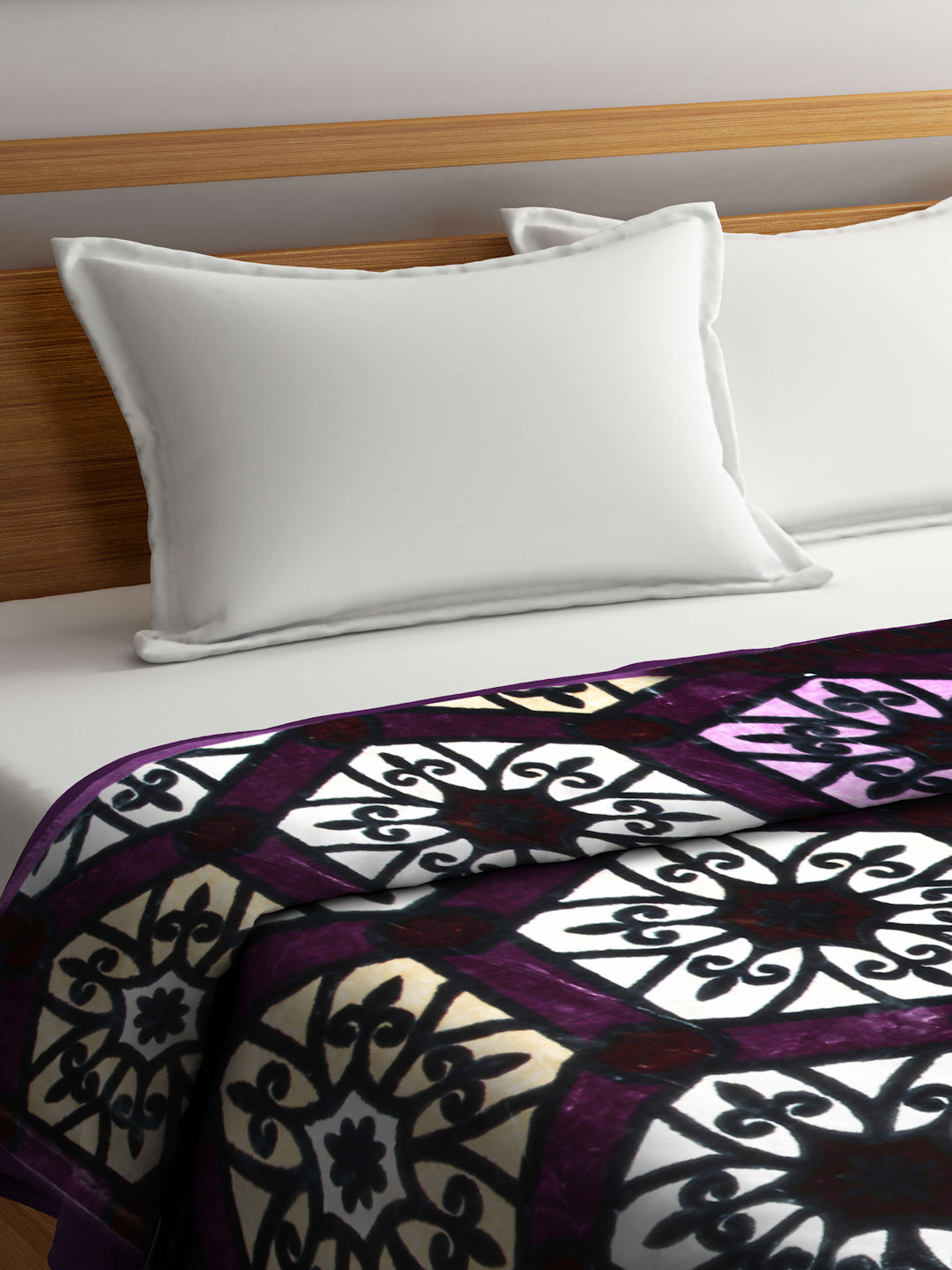 Arrabi Multi Floral Wool Blend 1100 GSM Full Size Double Bed Blanket (220 X 210 cm)