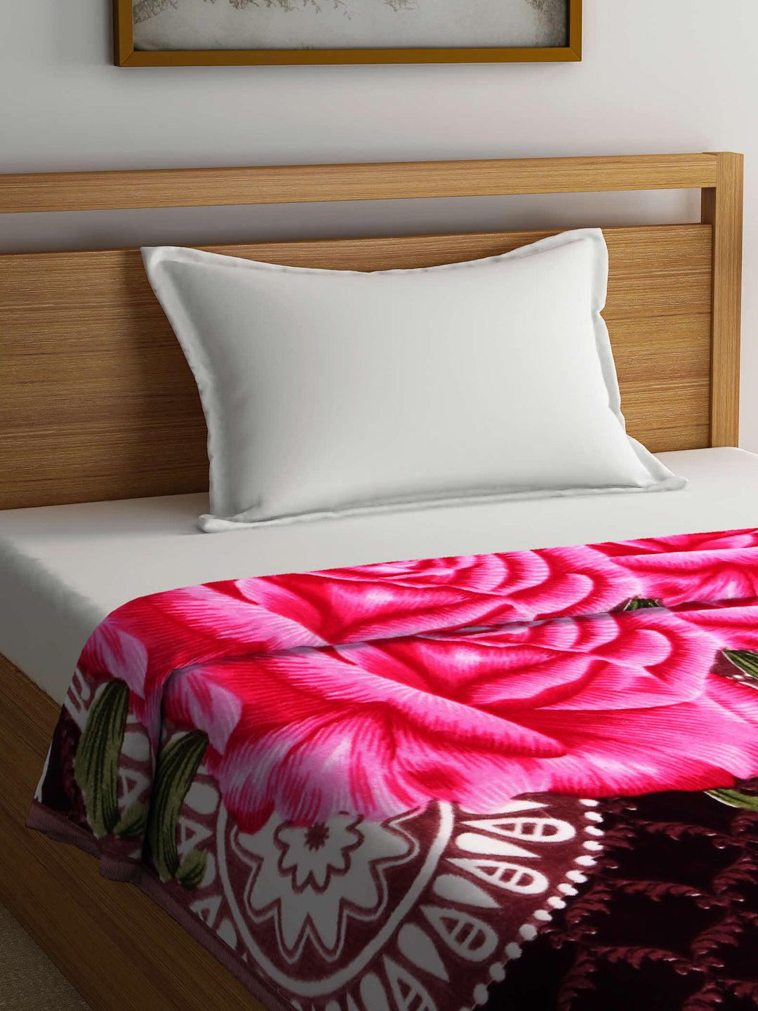 Arrabi Multi Floral Polyester 950 GSM Full Size Single Bed Blanket (215 X 150 cm)