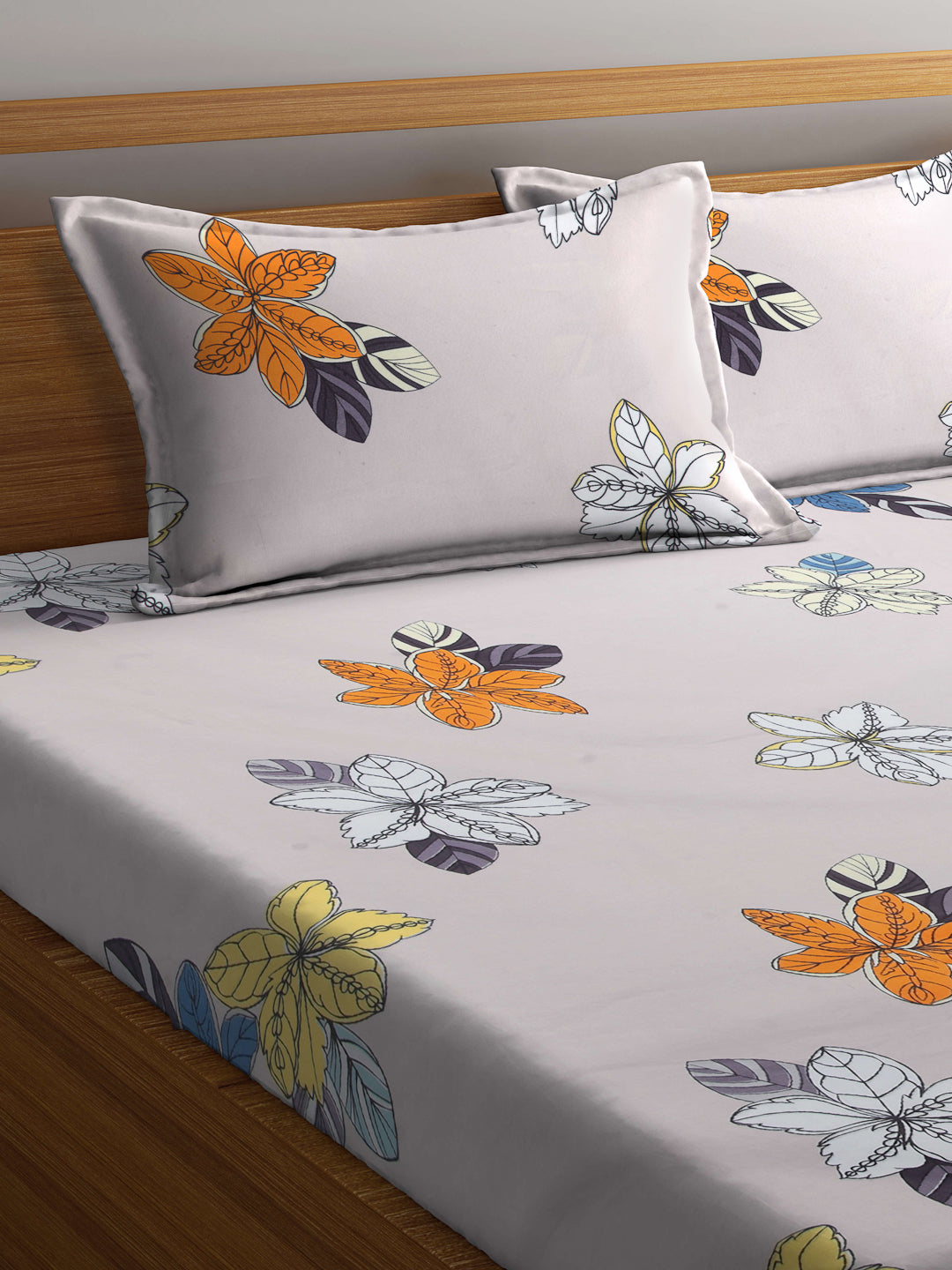 ARRABI® King Size Bedsheet with Two Pillow Covers (250 x 215 cm)