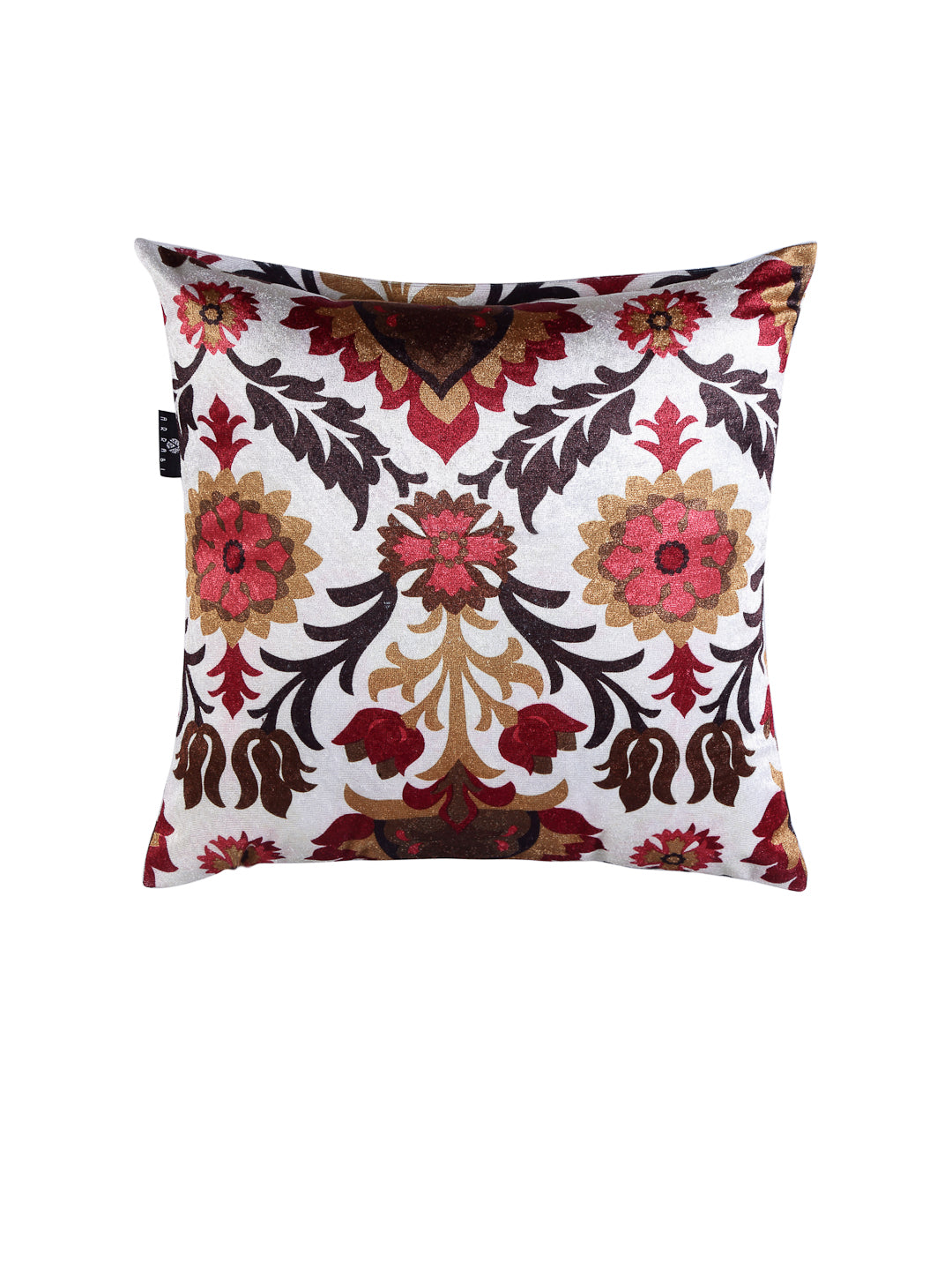 Arrabi Red Leaf TC Chenille Cotton Blend Cushion Covers (Pack of 5) (40 x 40 cm)