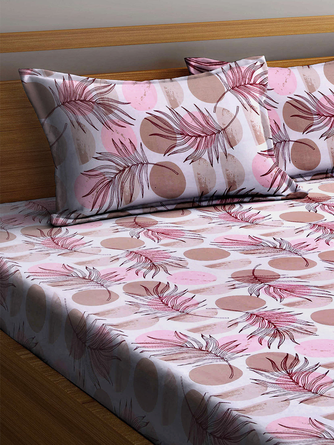 Arrabi Multi Floral 100% Cotton King Size Double Bedsheet with 2 Pillow Covers (250 X 215 cm)