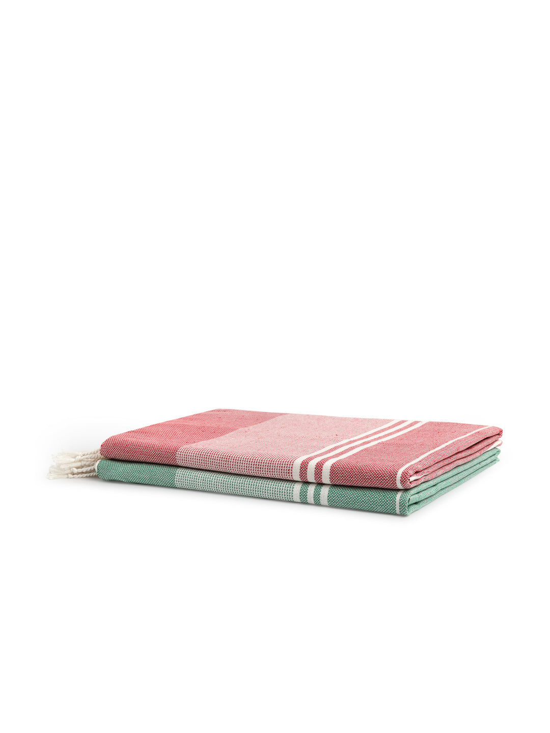Arrabi Multi Stripes Handwoven Cotton Bath Towel (Set of 2) (150 x 75 cm)