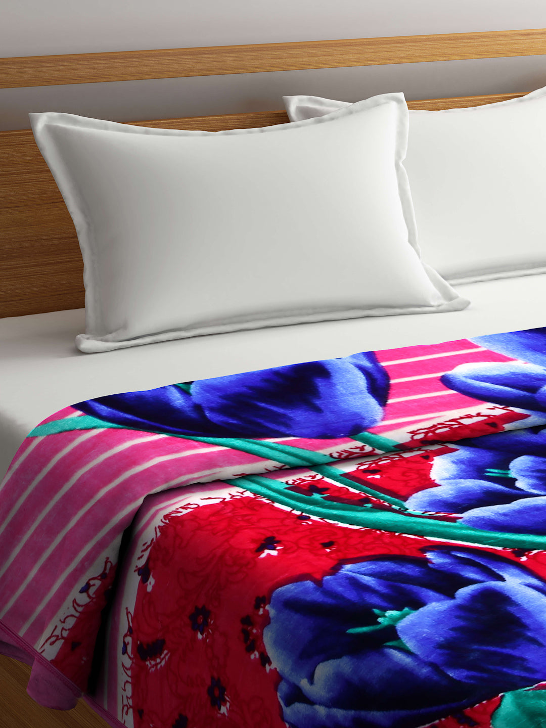 Arrabi Multi Floral Polyester 950 GSM King Size Double Bed Blanket (225 x 210 cm )