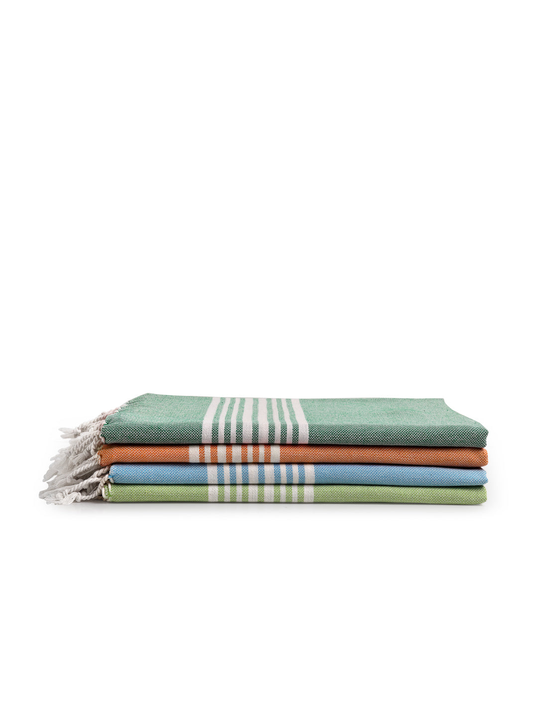 Arrabi Multi Solid Handwoven Cotton Bath Towel (Set of 4 ) (150 X 75 Cm)