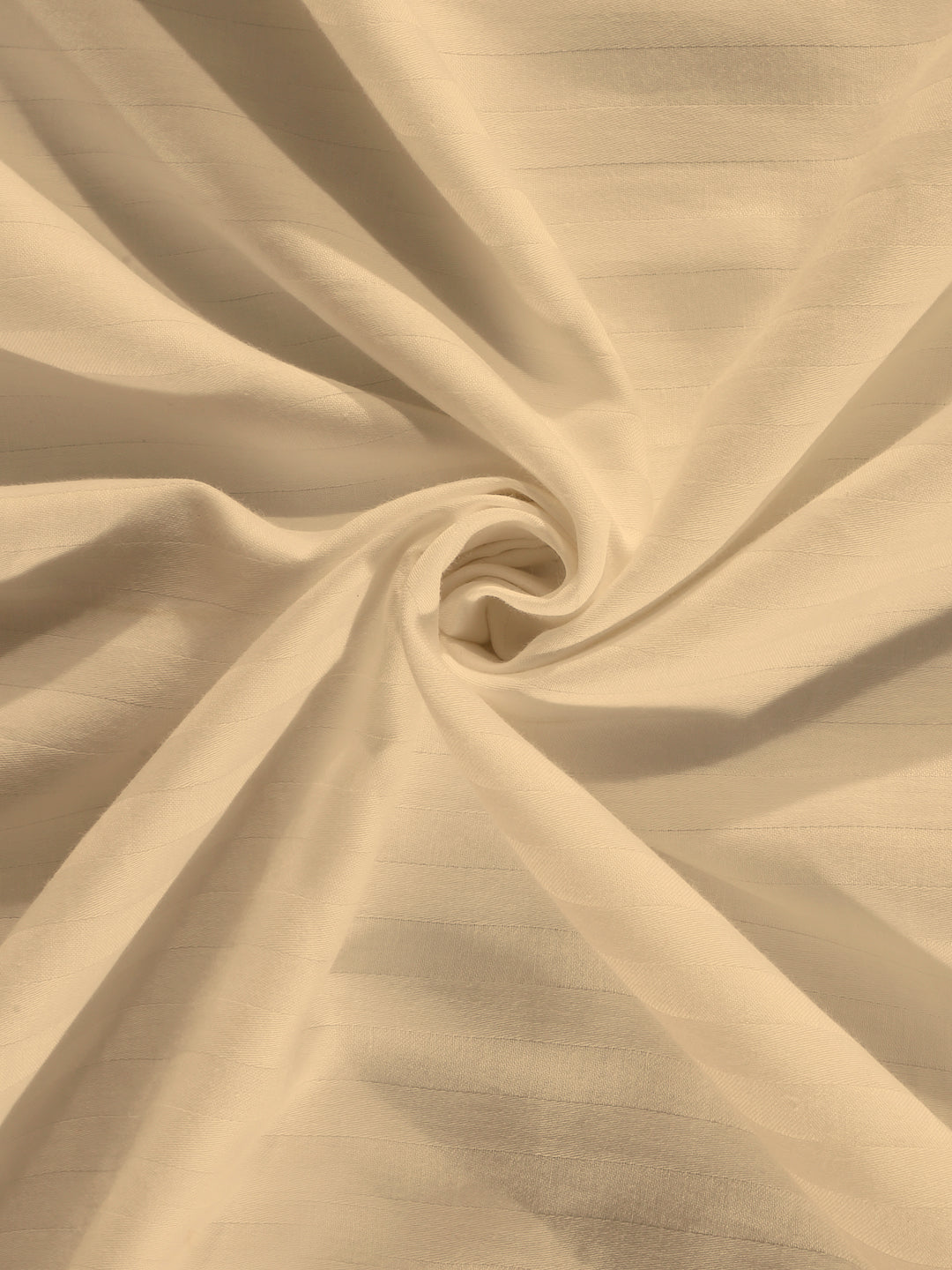 Arrabi Cream Stripes TC Cotton Blend Super King Size Bedsheet with 2 Pillow Covers (270 X 260 cm)