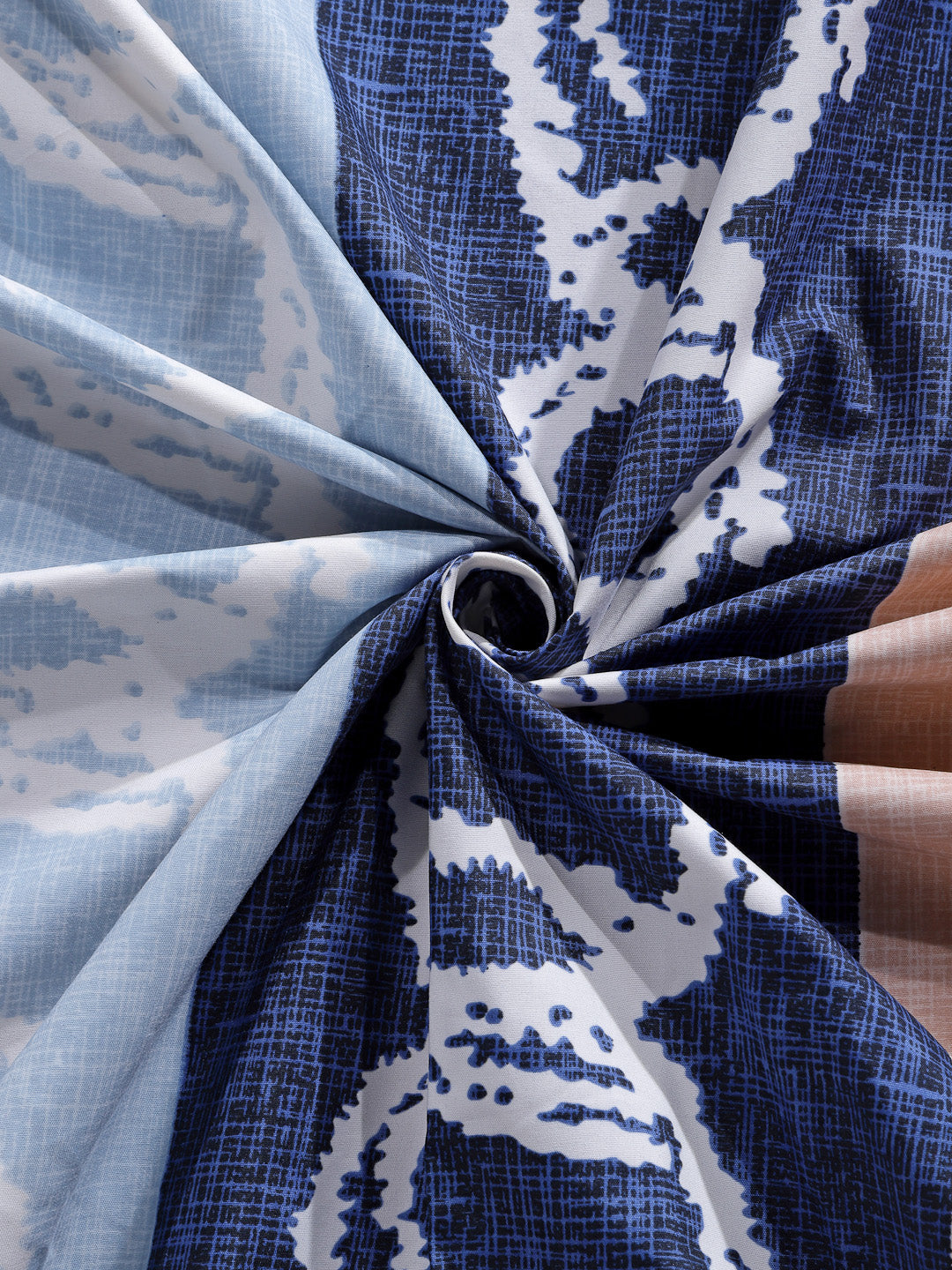 Arrabi Multi Graphic TC Cotton Blend Double Size Bedsheet with 2 Pillow Covers