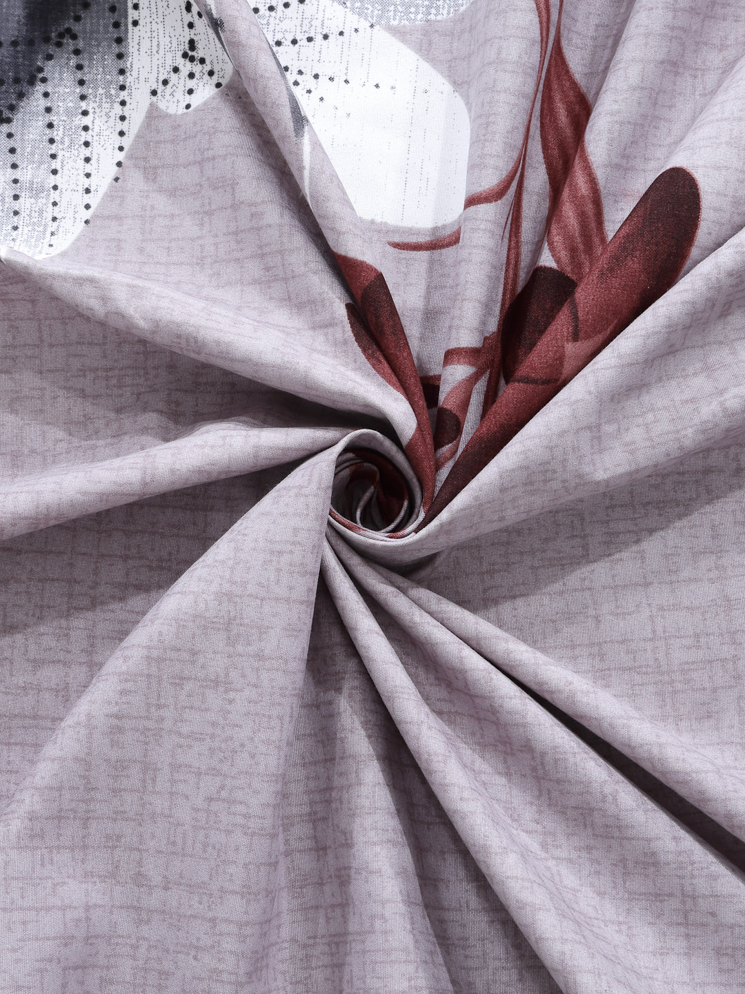 Arrabi Brown Floral TC Cotton Blend Single Size Bedsheet with 1 Pillow Cover ( 220 X 150 cm)