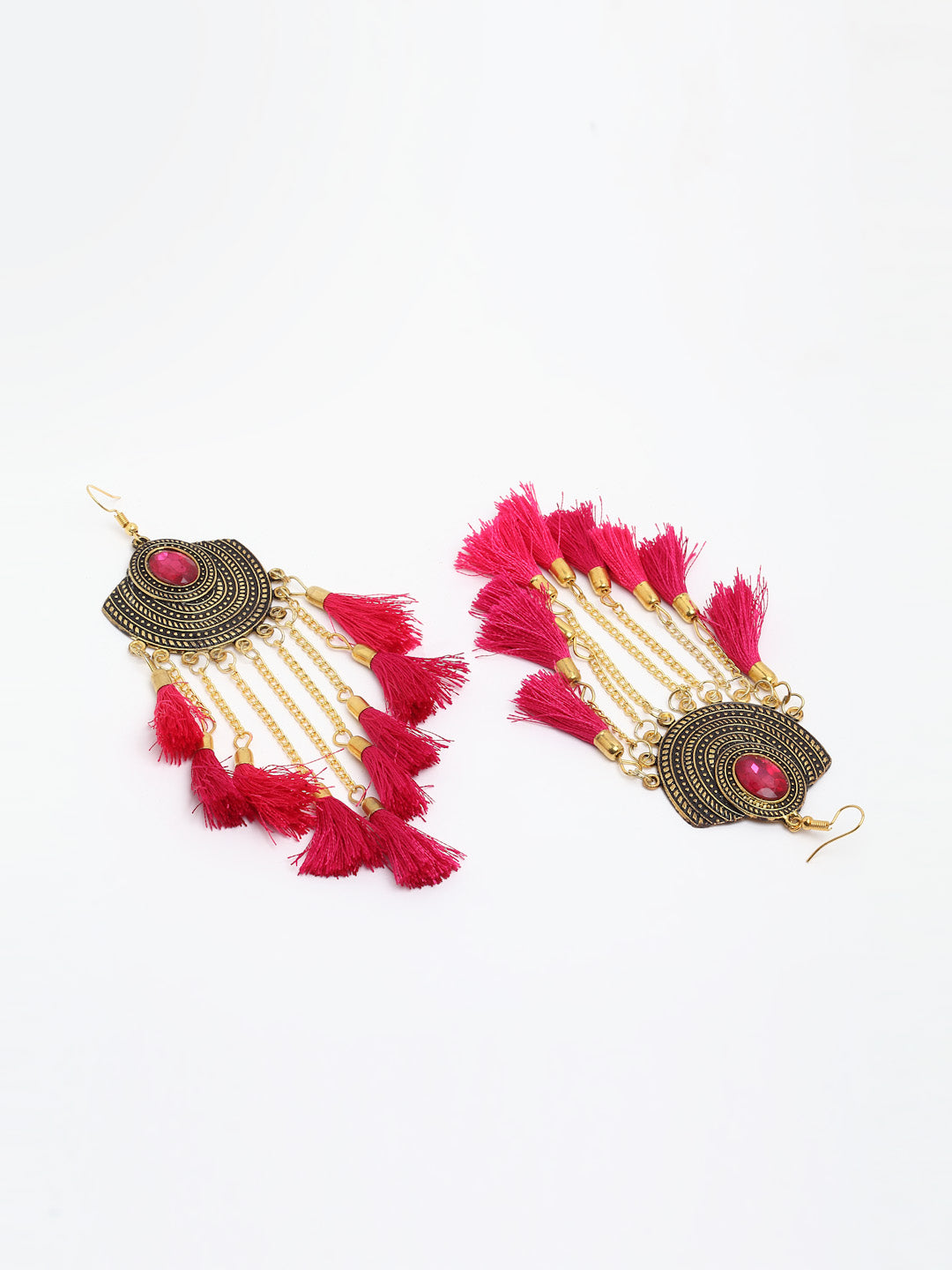Arrabi Pink Tasselled Earrings (Set of 2) (10 cm)