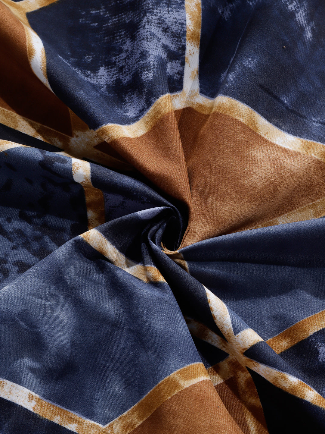 Arrabi Brown Graphic TC Cotton Blend Single Size Bedsheet with 1 Pillow Cover ( 220 X 150 cm)