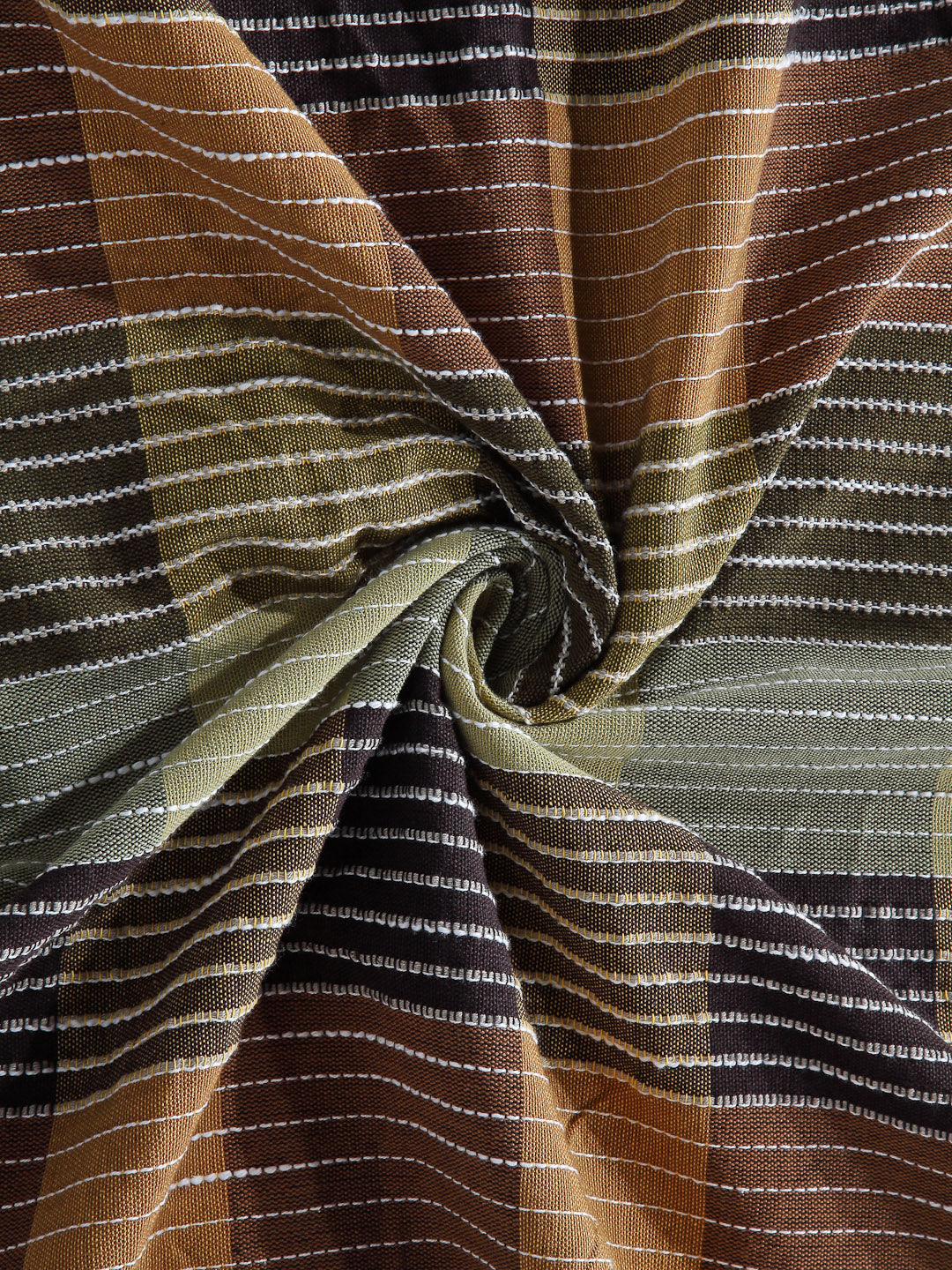 Arrabi Multi Geometric Handwoven Cotton Super King Size Bedsheet with 2 Pillow Covers (270 X 270 cm)