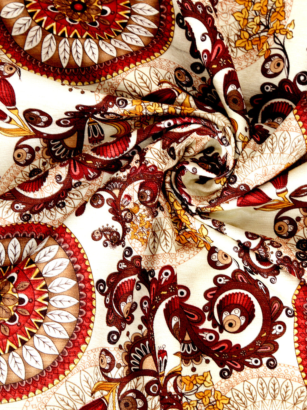 Arrabi Brown Set of 6 Indian Handwoven Chenille Diwan Set (225 x150 cm)