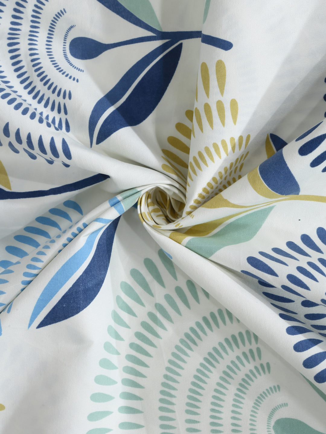 Arrabi Blue Indian TC Cotton Blend Super King Size Bedsheet with 2 Pillow Covers (270 X 260 cm)