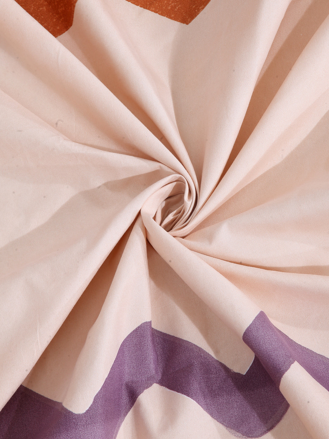 Arrabi Brown Geometric TC Cotton Blend Double Size Bedsheet with 2 Pillow Covers (250 x 215 cm)