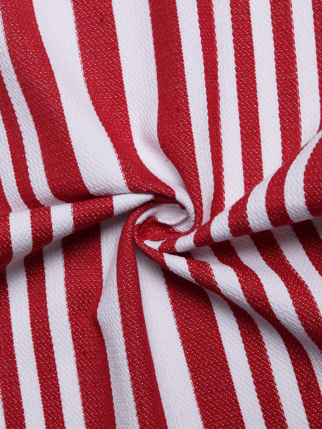 Arrabi Red Stripes Handwoven Cotton Hand Towel (Set of 5) (85 X 35 cm)