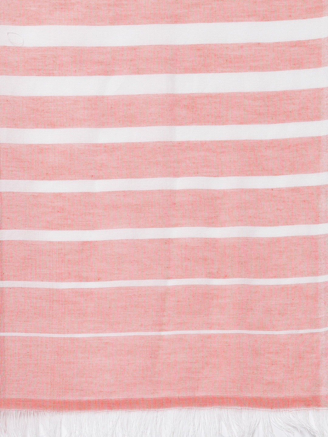 Arrabi Red Stripes Handwoven Cotton Full Size Stole (185 x 85 cm)