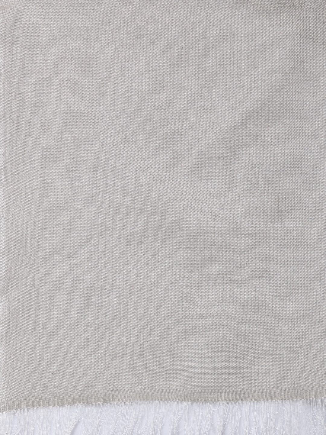 Arrabi Grey Solid Handwoven Cotton Full Size Stole (185 x 85 cm)