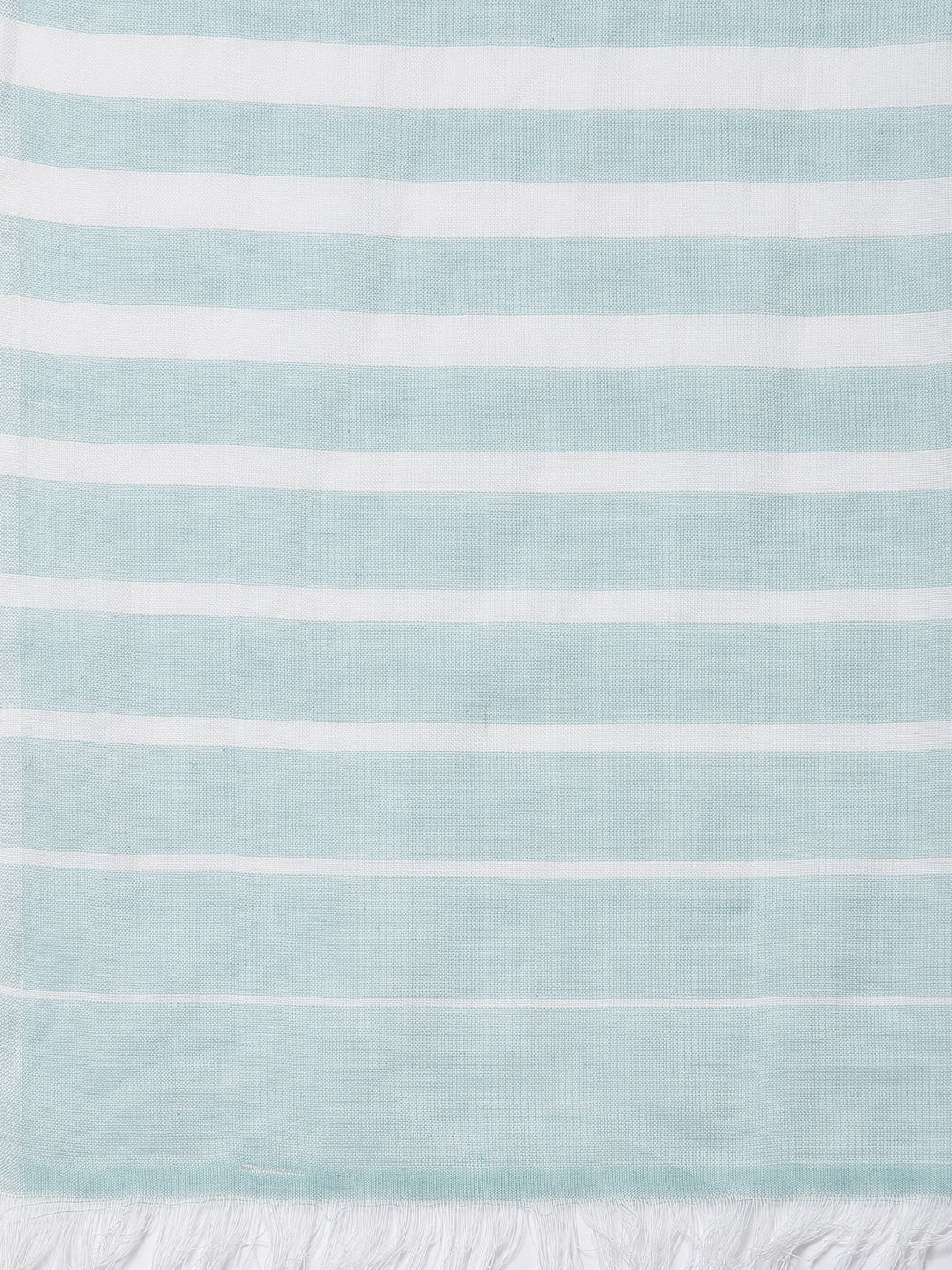 Arrabi Green Stripes Handwoven Cotton Full Size Stole (185 x 85 cm)