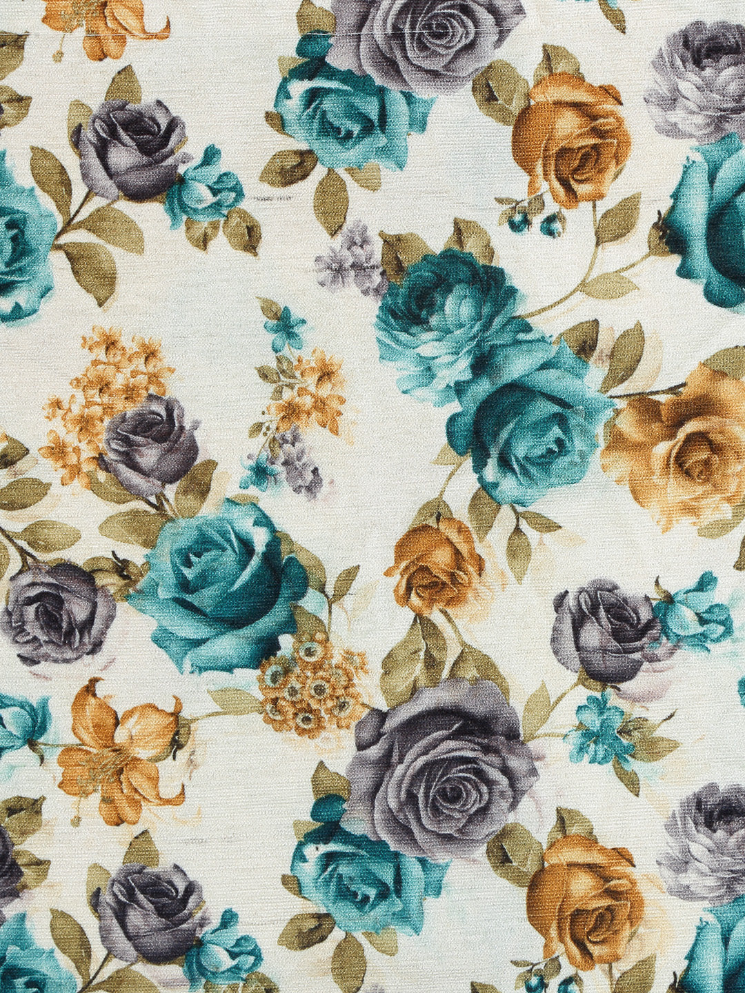 Arrabi Blue Floral TC Cotton Blend Cushion Covers (Pack of 5) (40 x 40 cm)