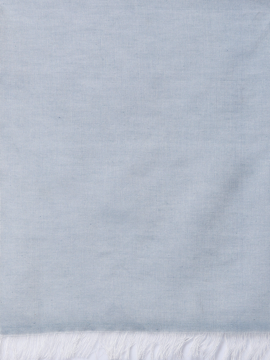 Arrabi Blue Solid Handwoven Cotton Full Size Stole (185 x 85 cm)