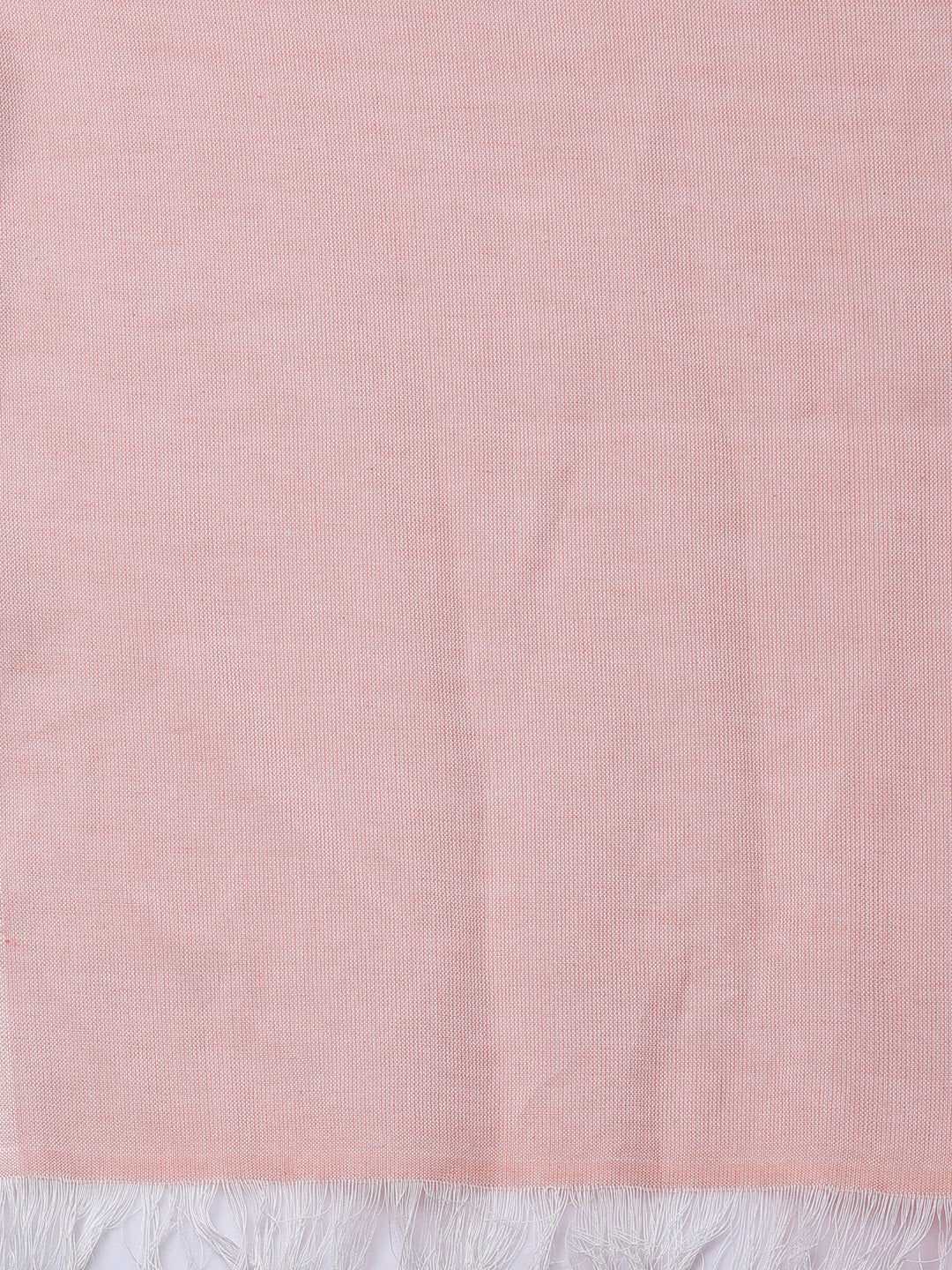 Arrabi Peach Solid Handwoven Cotton Full Size Stole (185 x 85 cm)