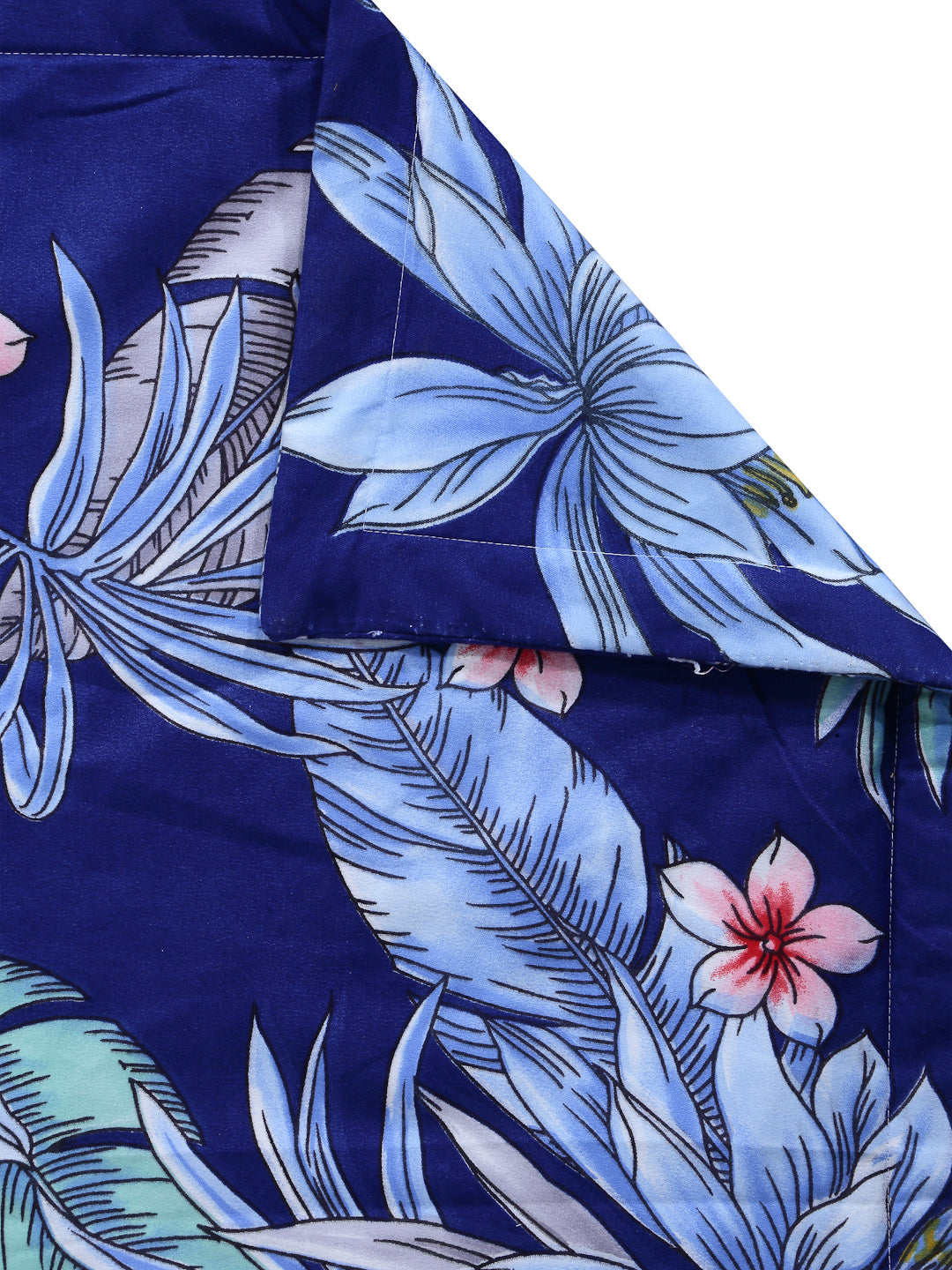 Arrabi Blue Floral TC Cotton Blend 350 GSM Double Size Comforter (240 x 215 cm)