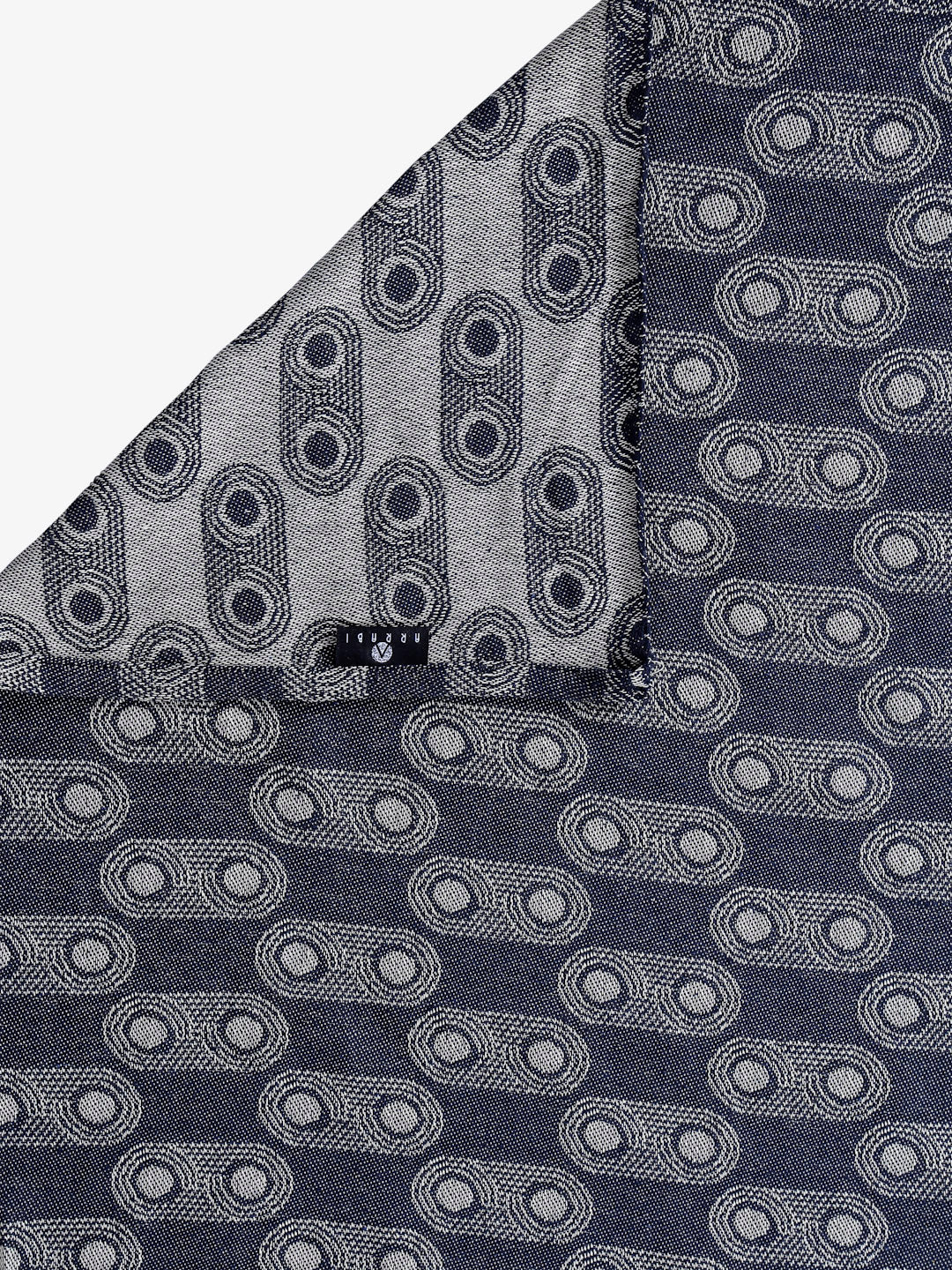 Arrabi Black Geometric Handwoven Cotton King Size Bedsheet with 2 Pillow Covers (260 X 230 cm)