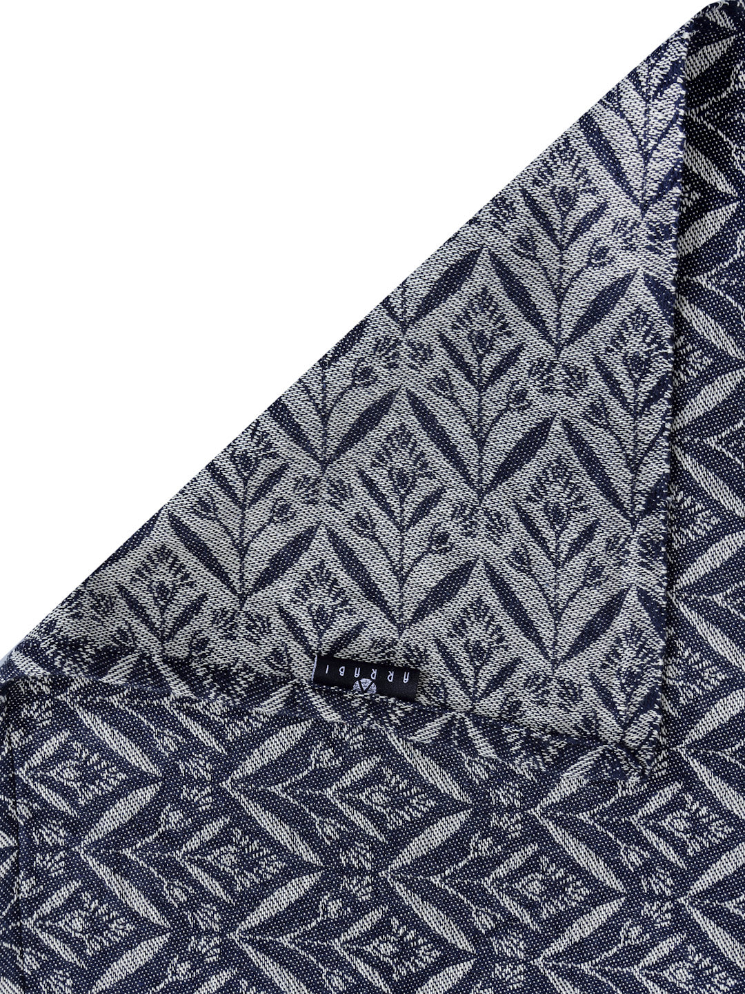 Arrabi Black Leaf Handwoven Cotton Super King Size Bedsheet with 2 Pillow Covers (270 X 270 cm)