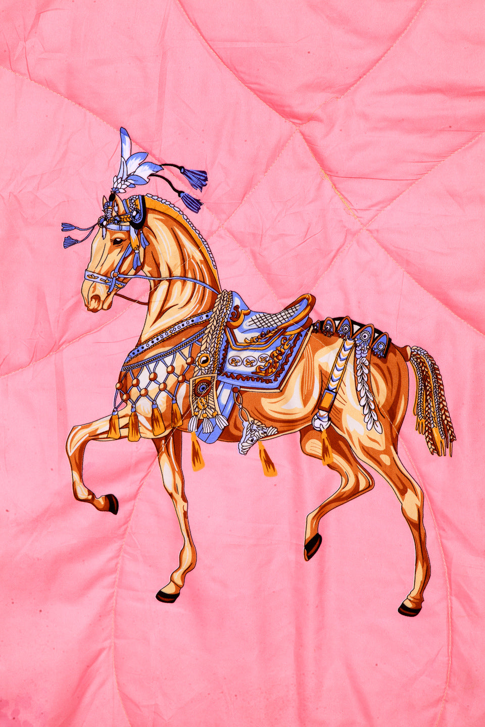 Arrabi Multi Horse Cotton Blend Double Size Comforter Bedding Set with 2 Pillow Cover (235 x 215 cm)
