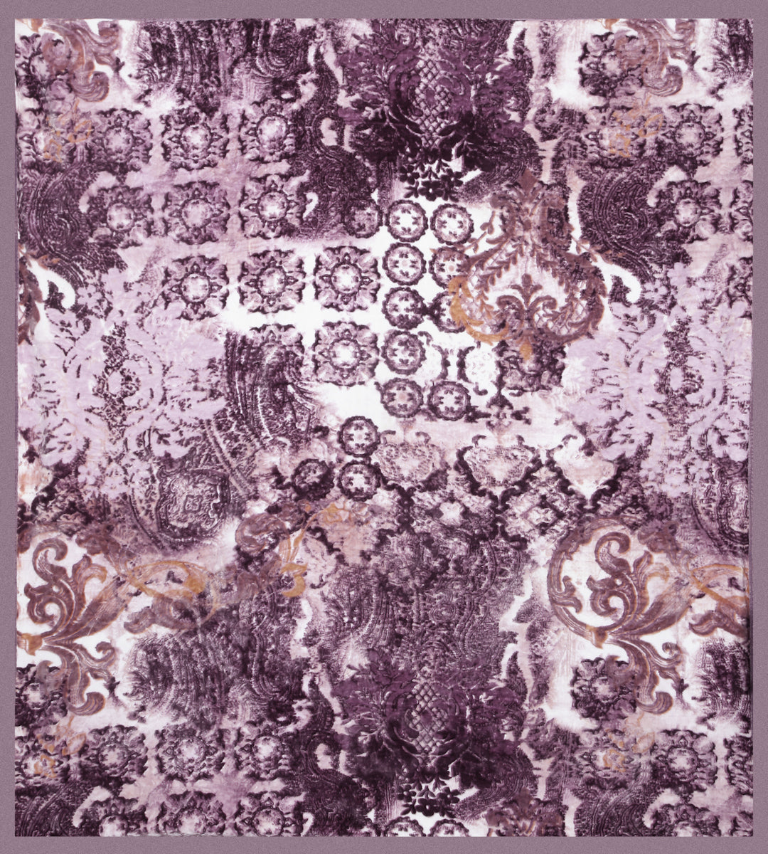 Arrabi Purple Floral Wool Blend 1100 GSM Full Size Double Bed Blanket (220 X 200 cm)